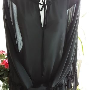 Semi Sheer Black Blouse